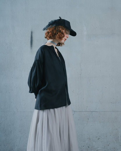 【Summer SALE!!】2way Sheer Blouse [603391] black(99)