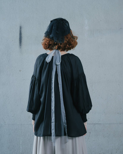 【Summer SALE!!】2way Sheer Blouse [603391] black(99)