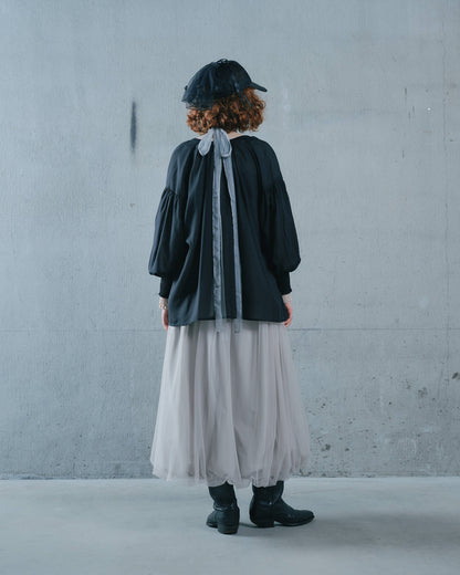 【Summer SALE!!】2way Sheer Blouse [603391] black(99)