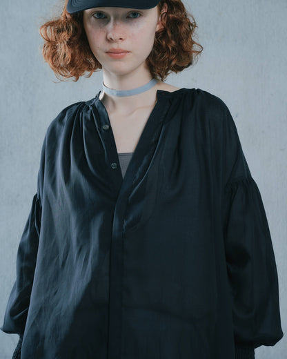 【Summer SALE!!】2way Sheer Blouse [603391] black(99)