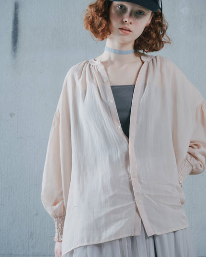 【SALE/50%0ff】2way Sheer Blouse [603391] pink beige