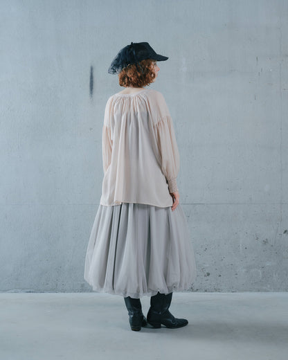 【SALE/50%0ff】2way Sheer Blouse [603391] pink beige
