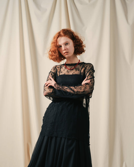【SALE/50%0ff】Lace Tops [603368] black(99)