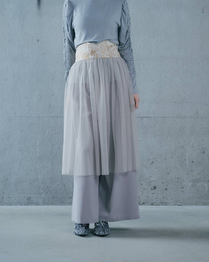 【Summer SALE!!】Jacquard × Tulle Skirt [603390] pink(20)