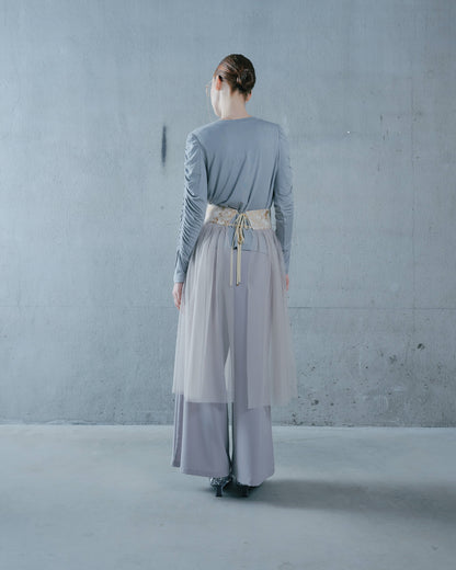 【Summer SALE!!】Jacquard × Tulle Skirt [603390] pink(20)