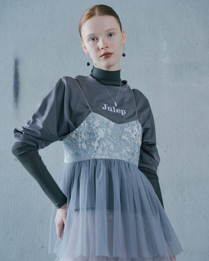 【SALE/50%0ff】Jacquard Bustier [603389] blue grey