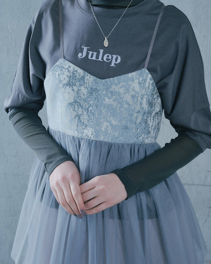 【SALE/50%0ff】Jacquard Bustier [603389] blue grey