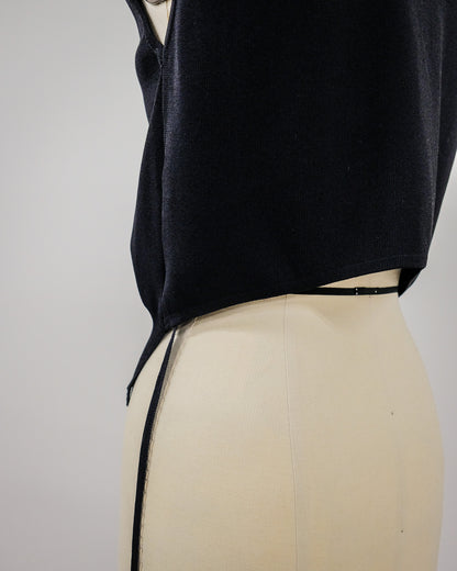 Shoulder Padd Kint Tops [603409] black(99)