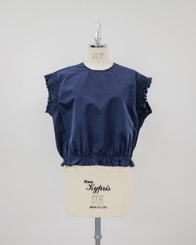 Gather Sleeve Blouse [603412] navy(49)