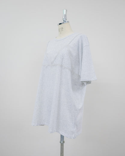 Lace Layered T-Shirt [603407] l.grey(70)