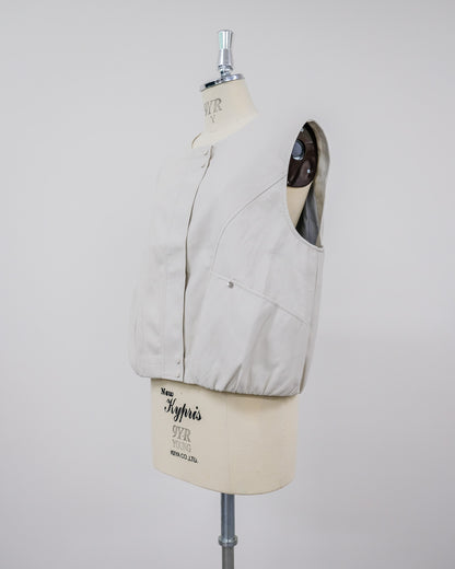 Fake Leather Vest [603423] beige(05)