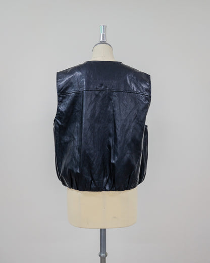 Fake Leather Vest [603423] black(99)
