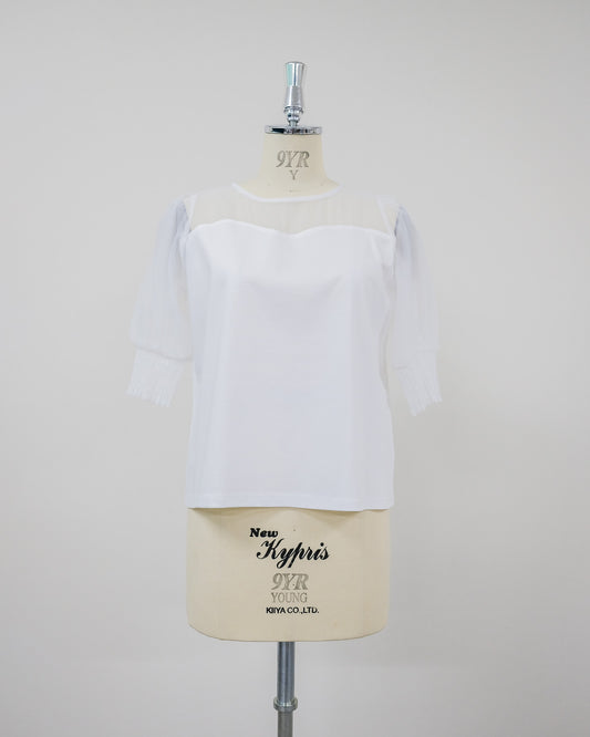 【SALE/50%0ff】Organdy T-Shirt [603394] off(01)