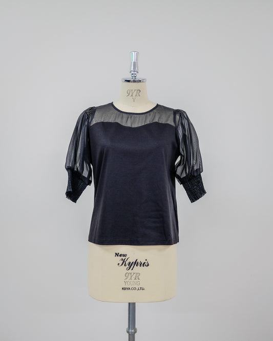 【SALE/50%0ff】Organdy T-Shirt [603394] black(99)