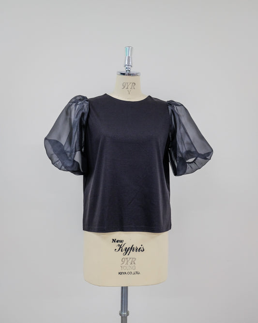 【SALE/50%0ff】Balloon Sleeve T-Shirt [603393] black