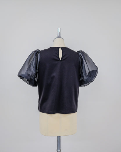 【Summer SALE!!】Balloon Sleeve T-Shirt [603393] black(99)
