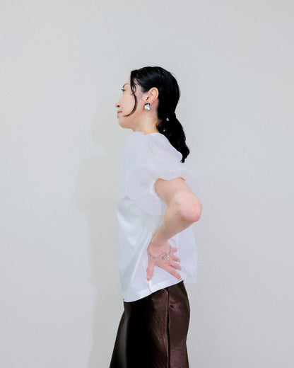 【Summer SALE!!】Balloon Sleeve T-Shirt [603393] off(01)