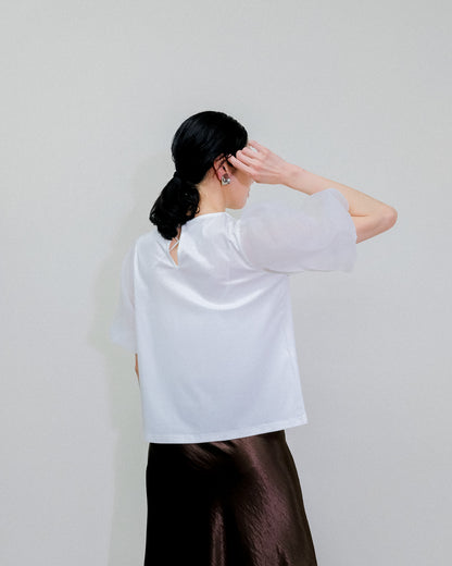 【Summer SALE!!】Balloon Sleeve T-Shirt [603393] off(01)