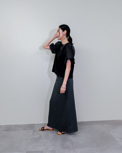【Summer SALE!!】Balloon Sleeve T-Shirt [603393] black(99)