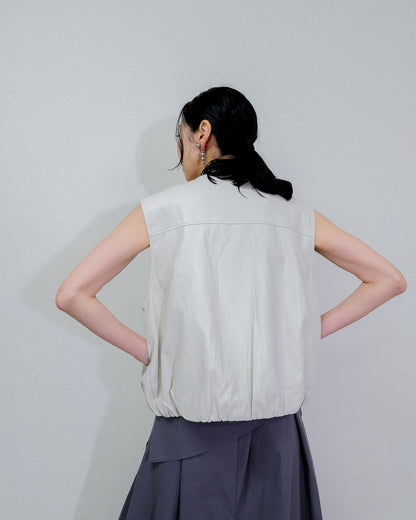 Fake Leather Vest [603423] beige(05)
