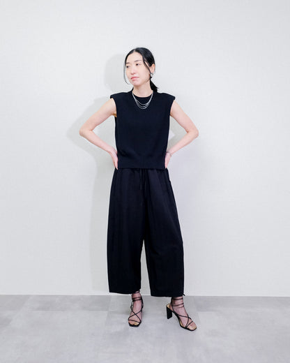 Shoulder Padd Kint Tops [603409] black(99)