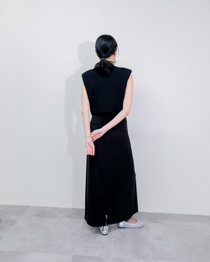Shoulder Padd Kint Tops [603409] black(99)