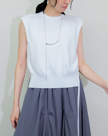 Shoulder Padd Kint Tops [603409] off(01)