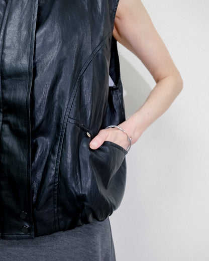 Fake Leather Vest [603423] black(99)