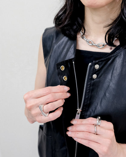 Fake Leather Vest [603423] black(99)