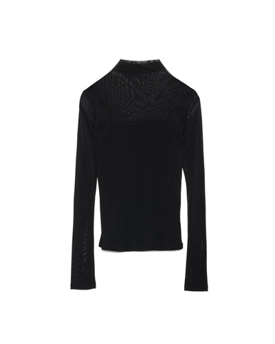 【SALE/50%0ff】Sheer Tops [603369] black