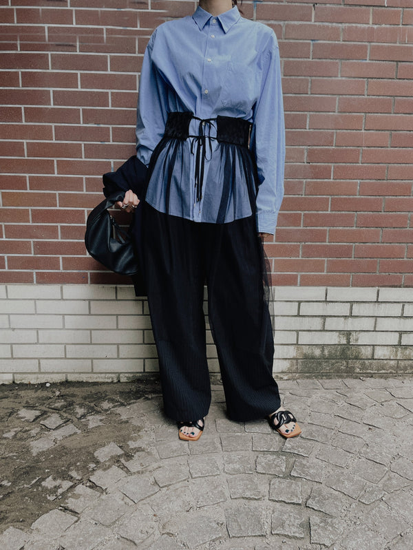 【Summer SALE!!】Jacquard × Tulle Skirt [603390] black(99)