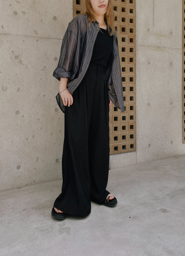 【Summer SALE!!】Stripe Shirt [603370] charcoal(79)