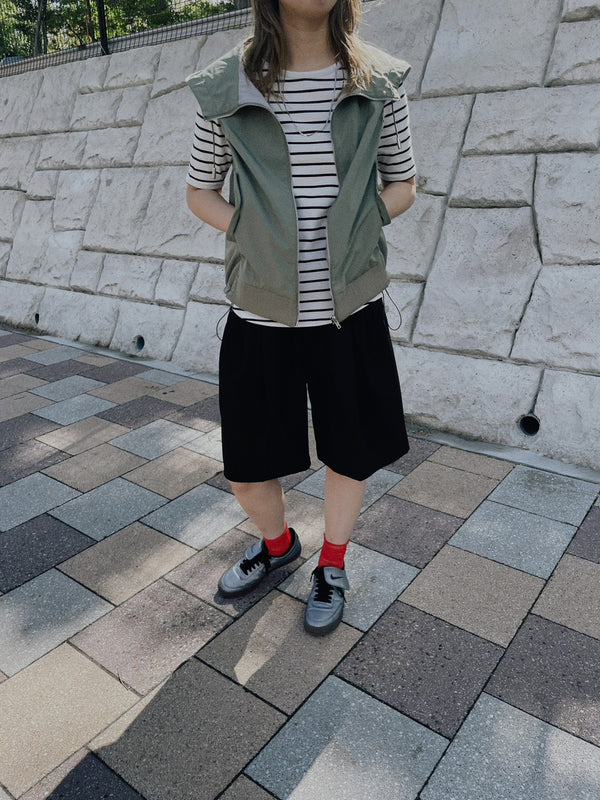 【Summer SALE!!】Hoodie Vest [603361] light khaki(67)