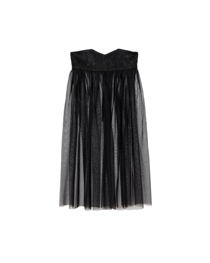 【Summer SALE!!】Jacquard × Tulle Skirt [603390] black(99)