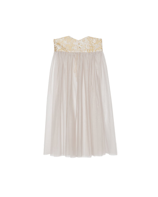 【SALE/50%0ff】Jacquard × Tulle Skirt [603390] pink